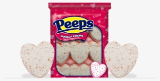 Vanilla Crème Flavored Marshmallow Hearts - Marshmallow Peeps Vanilla Creme Hearts 9ct. #4837285