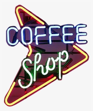 Coffee Shop Sign Neon Niche Moodboard Freetoedit - Coffee Shop Sign Png #4840158