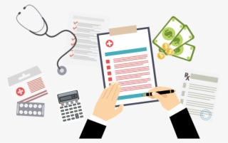 Hands Shown Signing Off On Documents With Calculator, - Costo Medico #4840627