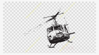 Military Helicopter Clipart Bell Uh 1 Iroquois Helicopter - Moon And Stars Transparent Background #4842722