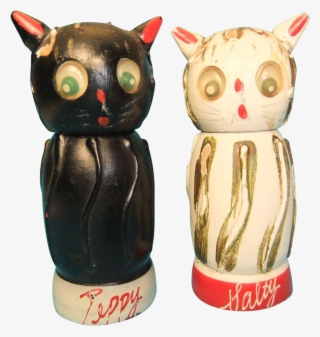 Vintage Wooden Salt And Pepper Shakers, Salty And Peppy, - Salt And Pepper Shakers #4847524