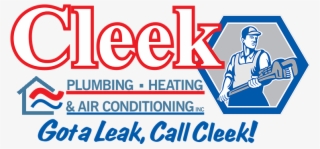 Cleek Plumbing, Heating & Air Conditioning Inc - Plumber Holding Plumbing Wrench Retro Card #4850196
