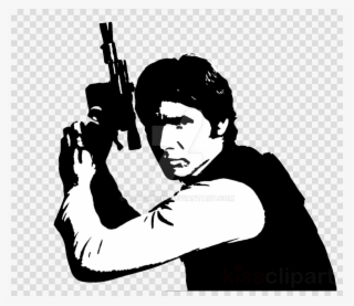 Star Wars Han Solo Stencil Clipart Han Solo Leia Organa - Star Wars Blaster Han Solo #4850510