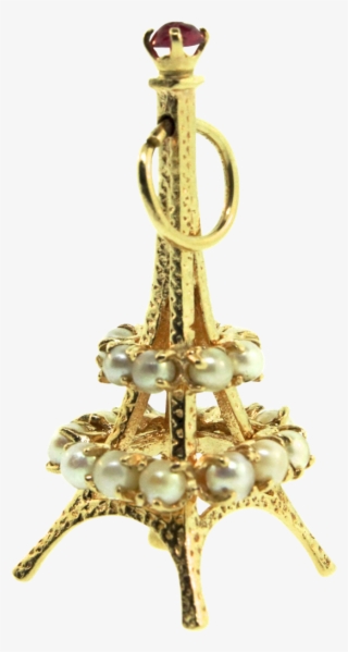 Estate 14k Yellow Gold Eiffel Tower Paris Figural Charm - Thurible #4852178