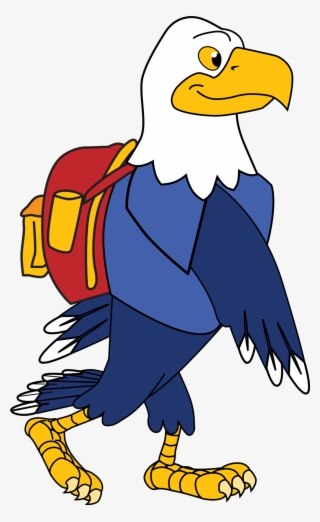 Eagle With Backpack - Cartoon #4857613