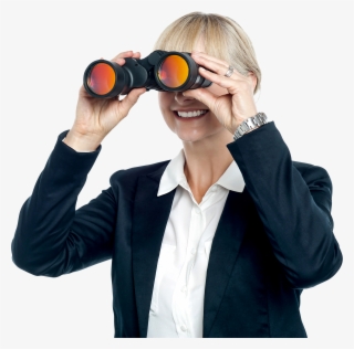 Happy Girl Royalty-free Png - Person With Binoculars Png #4859352