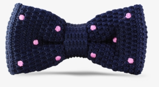 Pink Polka Dot Knit Bowtie - Polka Dot #4859933