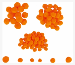 Mini Pom-poms - 100 Pieces - Orange - Pom-pom #4861497