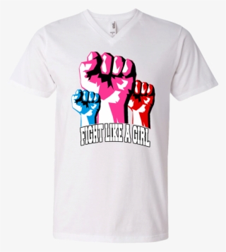 Fight Like A Girl Men's V Neck T Shirt - 21 Day Debt Revolution: A 21 Day Plan To Get Out Of #4862569