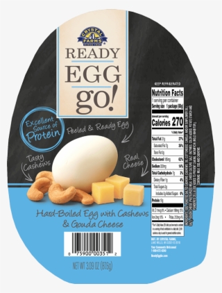 Hard-boiled Egg With Cashews & Gouda Cheese - Crystal Farms Ready Egg Go, With Cashews #4866361