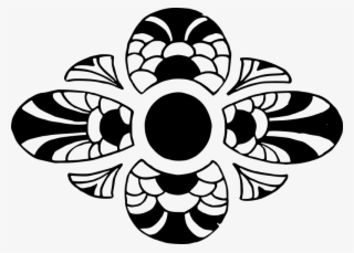 Decorative Divider - Doodah - Abstrak Hitam Putih Bunga #4866636