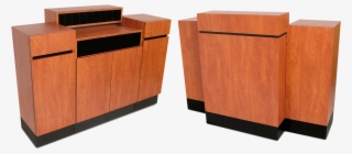 491.60 Reve Wild Cherry Standing Reception Desk Collins #4871375