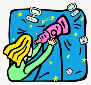 Vector Illustration Of Telescope Sees Information Technology #4872743