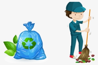 Reduce, Reuse And Recycle - Janitor Vector #4874482