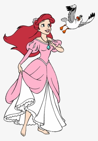 Ariel And Scuttle The Seagull Mermaid Coloring Pages, - The Walt Disney Company #4877202