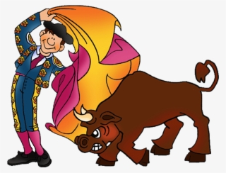 Vector Bull Fight Vector Black And White - Cartoon Spanish Bull Fighting #4878753