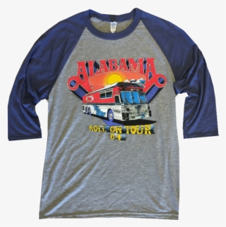 Alabama Grey And Blue Raglan Tee- Roll On - Alabama Roll On Tour T Shirt #4881609