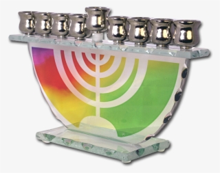 Glass Chanukia, Rainbow Design - Shield #4882340