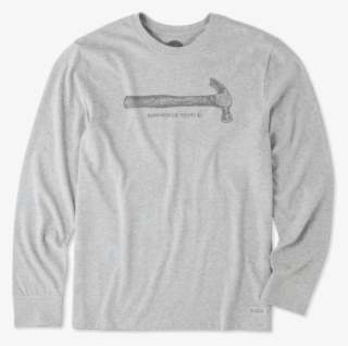 Men's Handheld Device Hammer Long Sleeve Crusher - Life Is Good #4886956