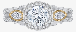 Carizza 18k Two-tone Gold Carizza Semi Mount Engagement - Tacori Ht254625rd Engagement Ring #4887249