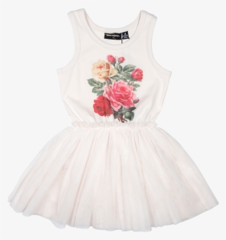 Wild Flowers Singlet Circus Dress - False Victorian Pink Roses Collage Sheet Printed Collage #4894618