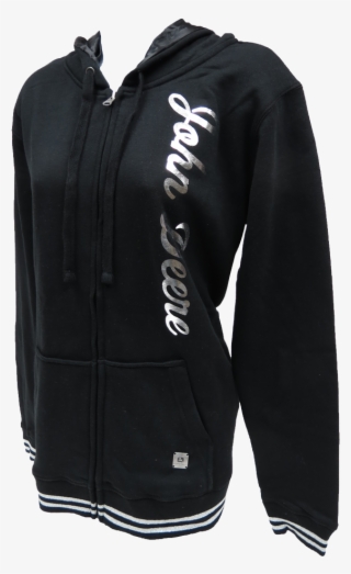 John Deere Foil Zip Up Black Fleece Hoodie - Video Game #4895049