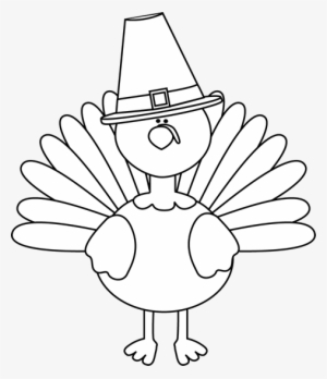 Black And White Turkey Pilgrim Pilgrim - Turkey Clip Art Black And White #490749