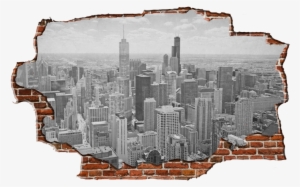 Zapwalls Decals Chicago Skyline Brick - Chicago #492010