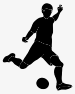 Soccer Player Silhouette With Ball - Sport Silhouette #492263