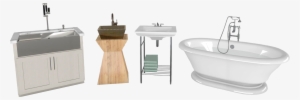 A Farmhouse Kitchen Sink Alongside Two Styles Of Bathroom - Sink #492287