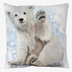 Polar Bear Watercolor Painting Floor Pillow • Pixers® - Polar Bear Watercolor Painting #492351