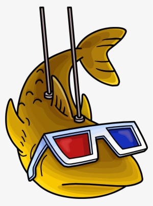 Fluffy Wearing 3d Glasses - Fish With Glasses Png #493574