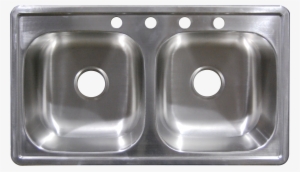 Stainless Steel 50/50 Double Bowl Sink 6" Depth Satin - Bowl Sink #493835