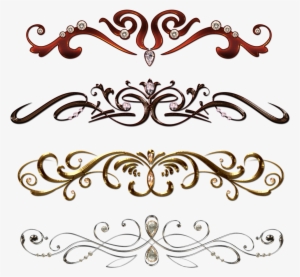 Vintage Borders With Gems - Vintage Border Pattern Png #496217