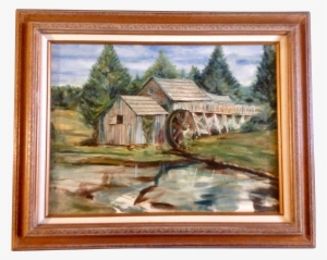 Old Waterwheel Mill Acrylic Painting On Canvas - Painting #496436
