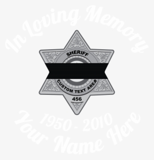 Silver Sheriff Badge With Black Band In Loving Memory - Silver Sheriff Badge #496590
