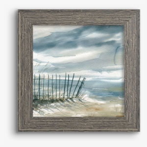 Coastal Watercolor ~ Fence - Framed Poster Prints - Subtle Mist I By Carol Robinson #496678