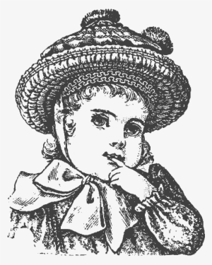 Old Print Art Vintage Girl - Illustration #497152