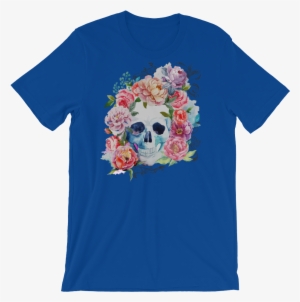 Watercolor Roses Skull T-shirt - Intelligence Is The Ability To Adapt To Change T Shirt #497300