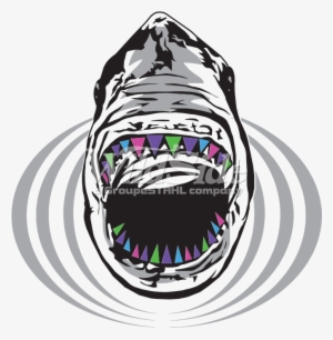 Shark With Neon Teeth - Illustration #497650
