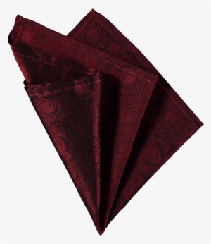 Pocket Square Silk Red Skull Woven - Leather #498127