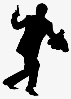 Silhouette, Theft, Criminal, Money, Crime, Gun, Man - Thief Transparent ...