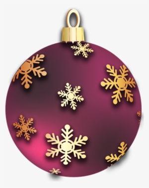Transparent Red Christmas Ball With Golden Snowflakes - Merry Christmas #499287