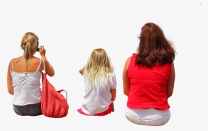 Threegirlslookingback - People Sitting Back Png #499345