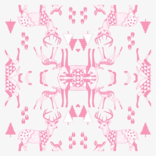 8 Geo Deer Family Tribal Woodland Light Powder Pink - White-tailed Deer #4900766