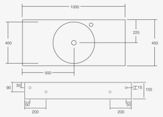 Neo 1000 Centered Solid Surface Wall Basin 1 Taphole - Solid Surface #4903595