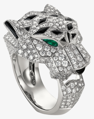Panthère De Cartier Ringwhite Gold, Diamonds, Emeralds, - Cartier Panthere Ring #4906959