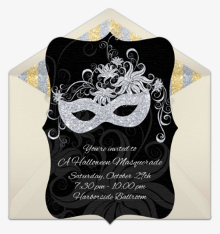 Half Masquerade Mask Invitations Png Banner Transparent - Mask #4907663