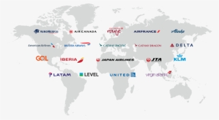 Gogo Partners With Leading Airlines Across The Globe - World Map - Free ...