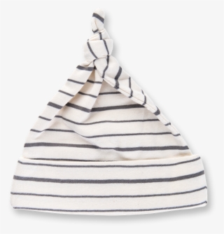 Charcoal French Stripe Knotted Hat - Sapling Kid's Striped Knot Organic Cotton Cap - Charcoal #4915621